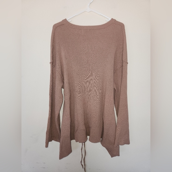 Nwt‎ free people tan oversized tie sweater size small - Picture 2 of 6